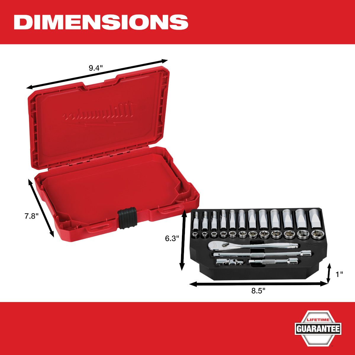 Milwaukee 1/4 in. Drive Ratchet & Socket Set - Metric - 28 Piece