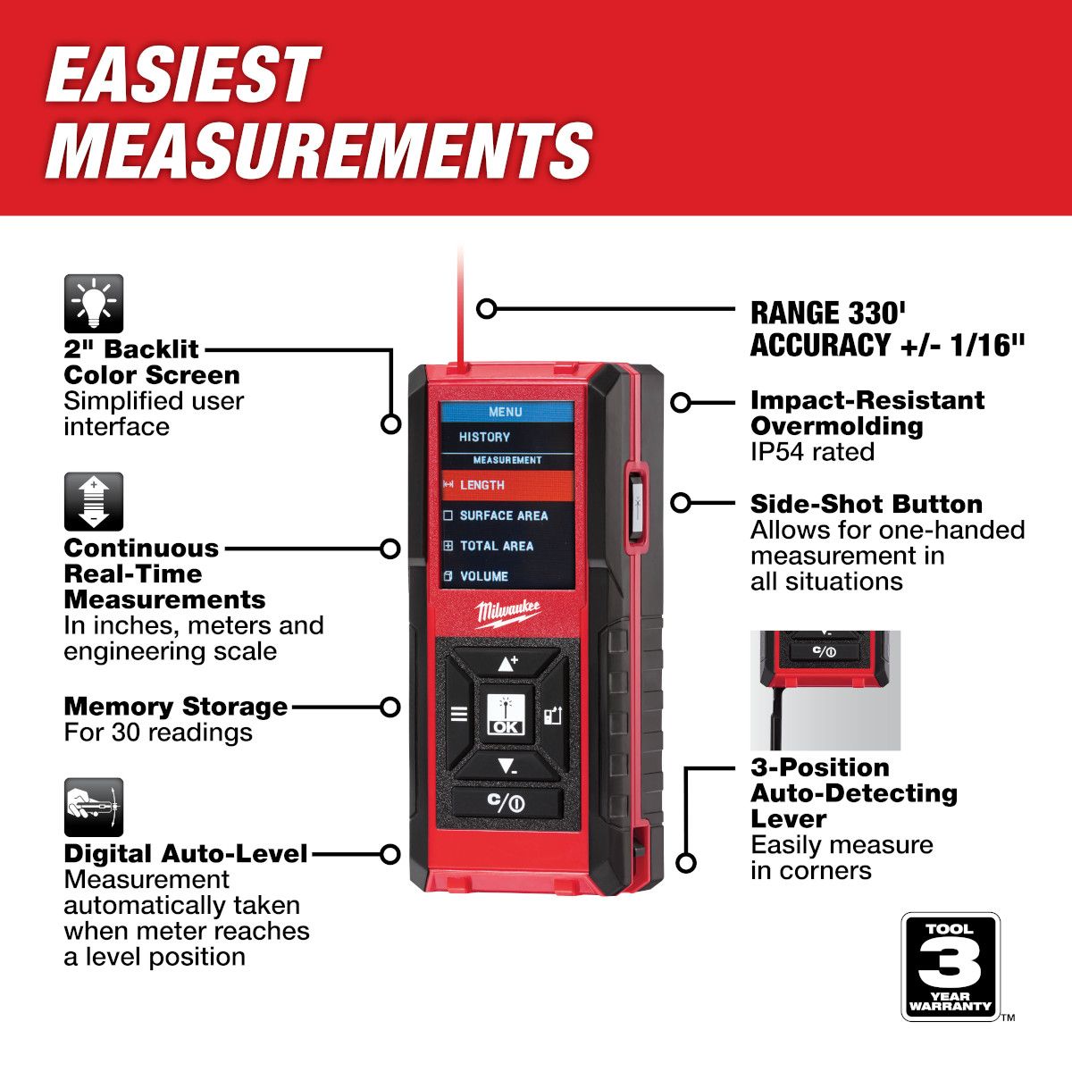 Milwaukee 330 Ft. Laser Distance Meter