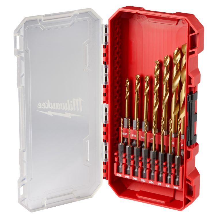 Milwaukee 15pc Shockwave Red Helix Titanium Drill Bit Set