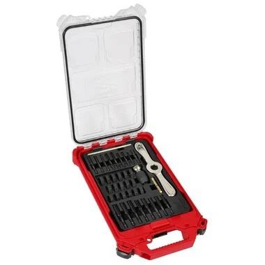 Milwaukee 38 PC. Tap & Die PACKOUT Set w/ HEX-LOK 2-IN-1 Handle - Metric