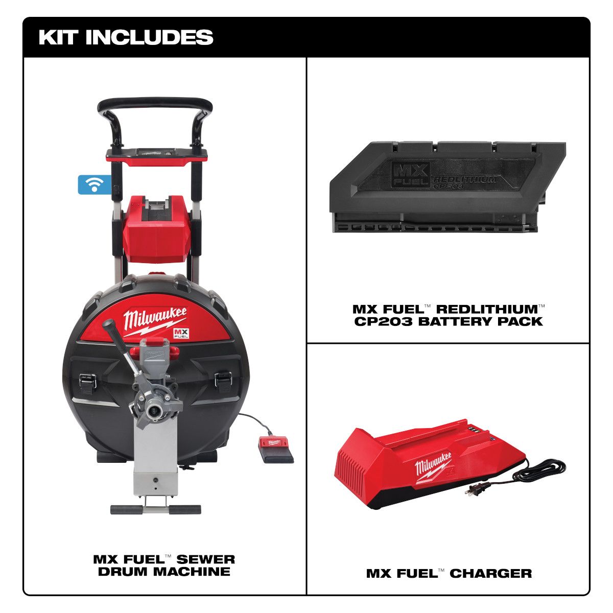 Milwaukee MX FUEL Lithium-Ion Cordless Sewer Drum Machine Kit