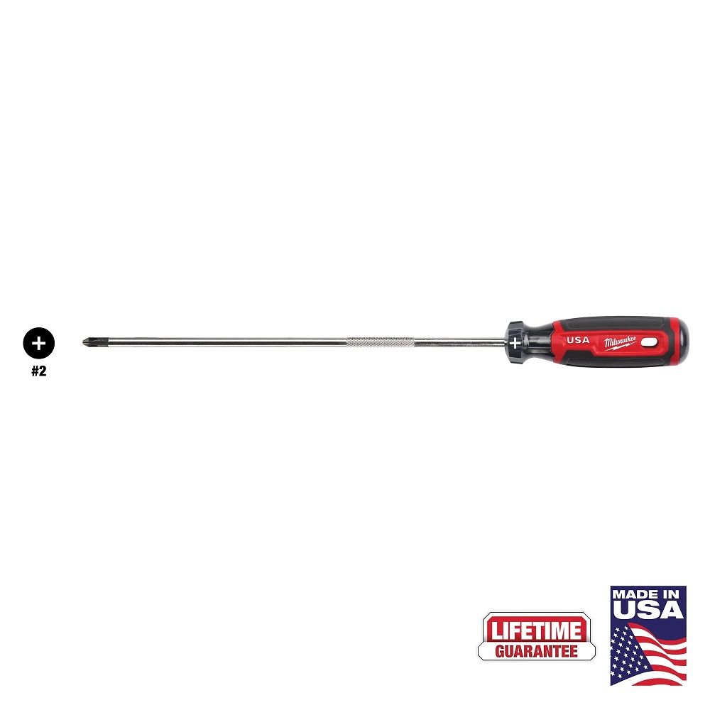 Milwaukee #2 Phillips 10" Cushion Grip Screwdriver (USA)
