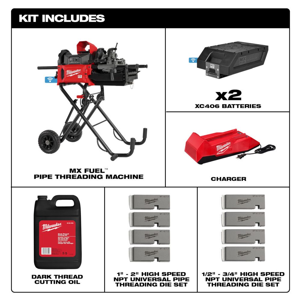 Milwaukee MX FUEL Pipe Threading Machine