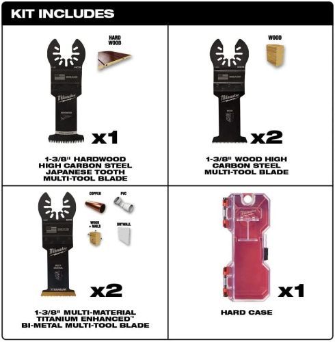 Milwaukee Tool OPEN-LOK Oscillating Multi Tool Blade Kit with Case - 8pk