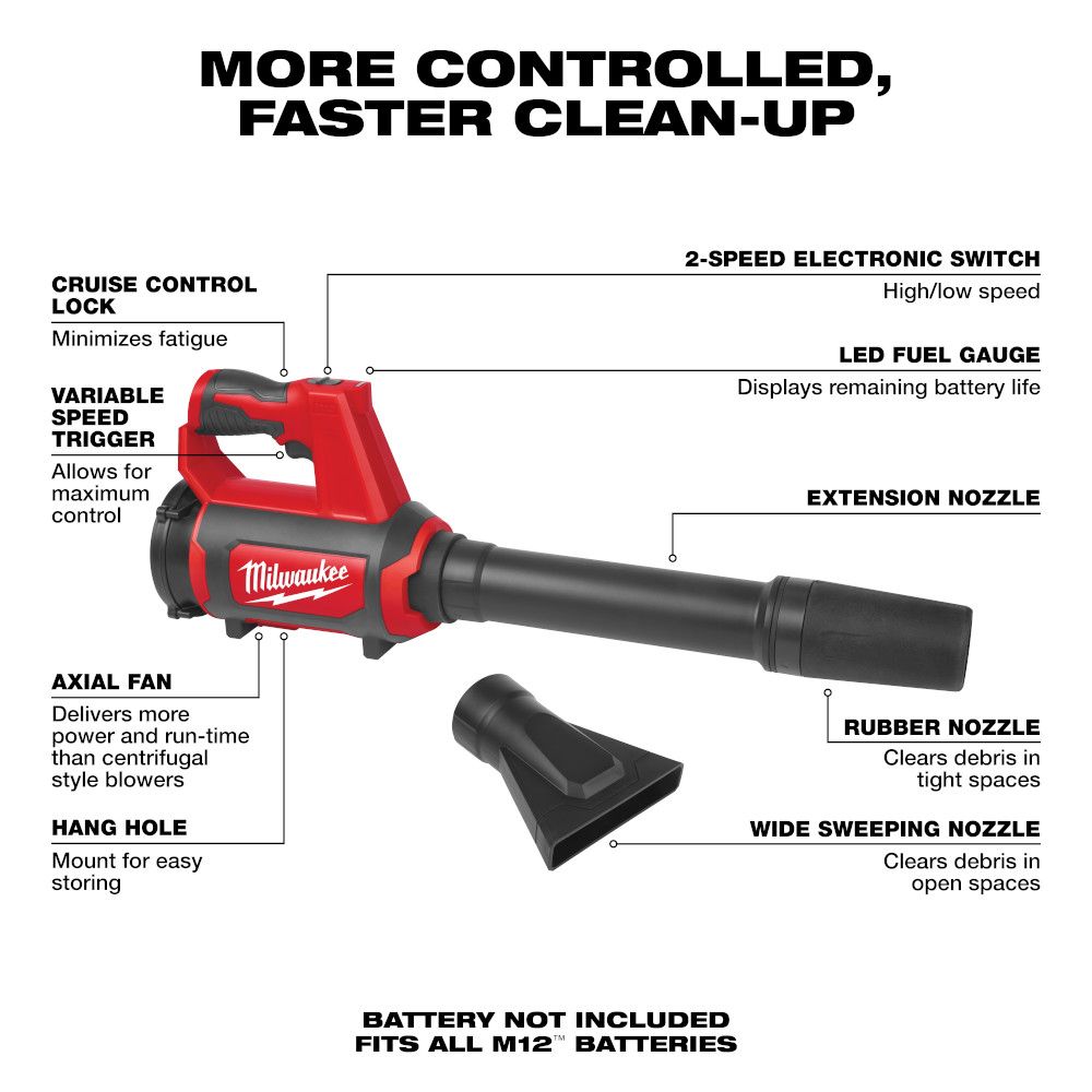 Milwaukee M12 Compact Spot Blower - Tool Only