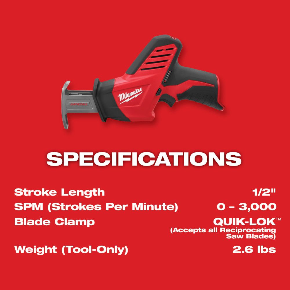 Cordless HACKZALL Reciprocating Saw - Tool Only