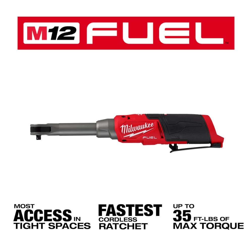 Milwaukee M12 Fuel 12V Lithium-ion Brushless Cordless Extended Reach High Speed Ratchet
