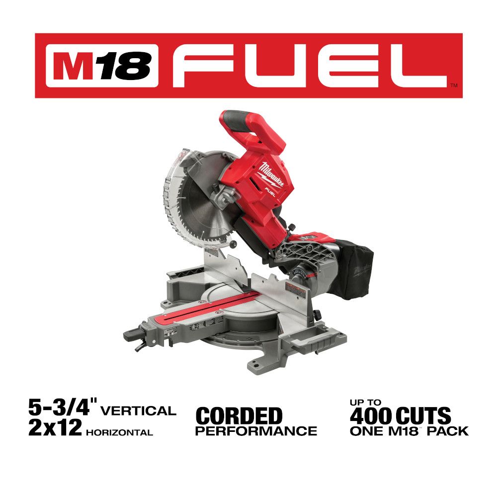 Milwaukee M18 FUEL 18 Volt Lithium-Ion Brushless Cordless Dual Bevel Sliding Compound Miter Saw - Tool Only