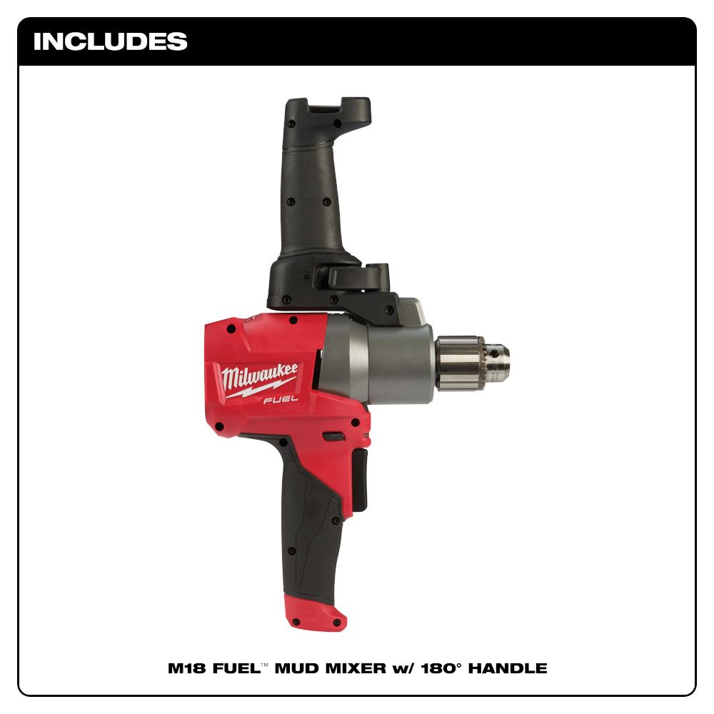 Milwaukee M18 FUEL 18 Volt Lithium-Ion Brushless Cordless Mud Mixer with 180° Handle - Tool Only