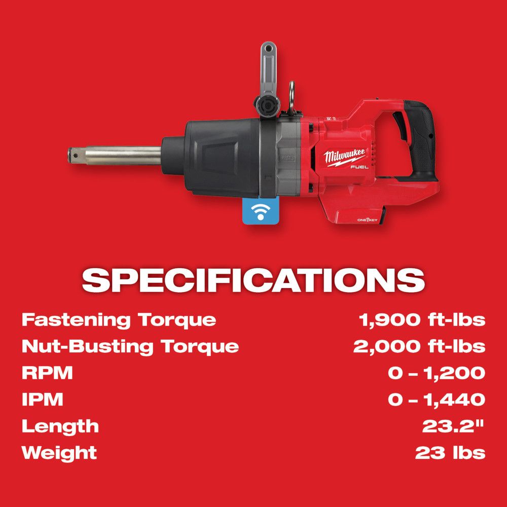Milwaukee M18 FUEL 1" D-Handle Ext. Anvil High Torque Impact Wrench with ONE-KEY (Tool Only)