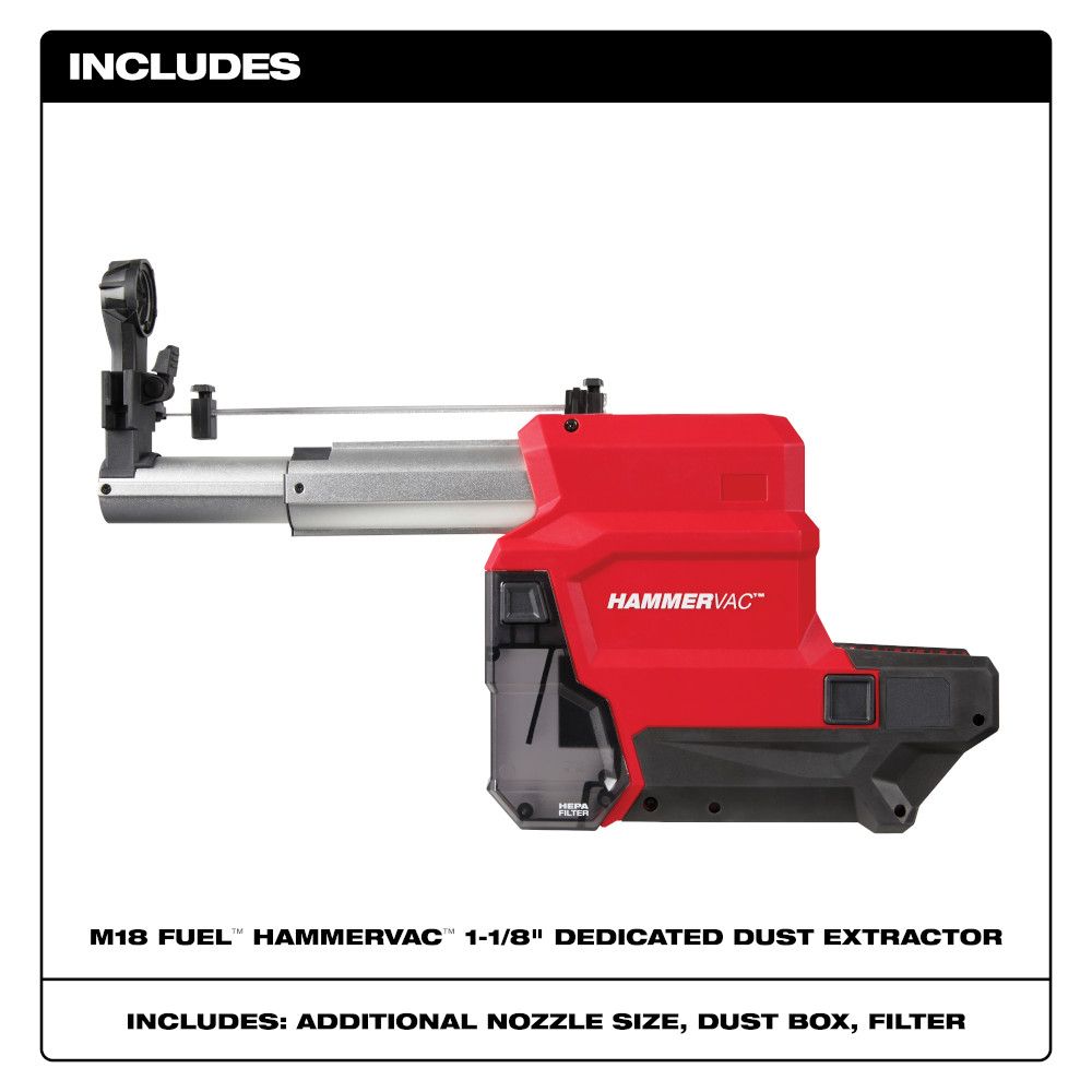 Milwaukee M18 FUEL HAMMERVAC 1-1/8" Dedicated Dust Extractor - Tool Only