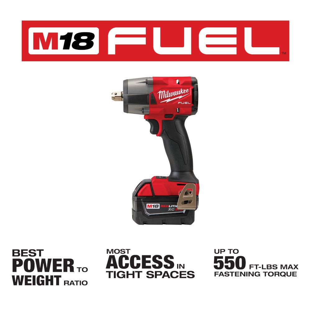 Milwaukee M18 FUEL 1/2" Mid-Torque Impact Wrench with Friction Ring