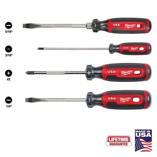 Milwaukee 4PC Cushion Grip Screwdriver Set