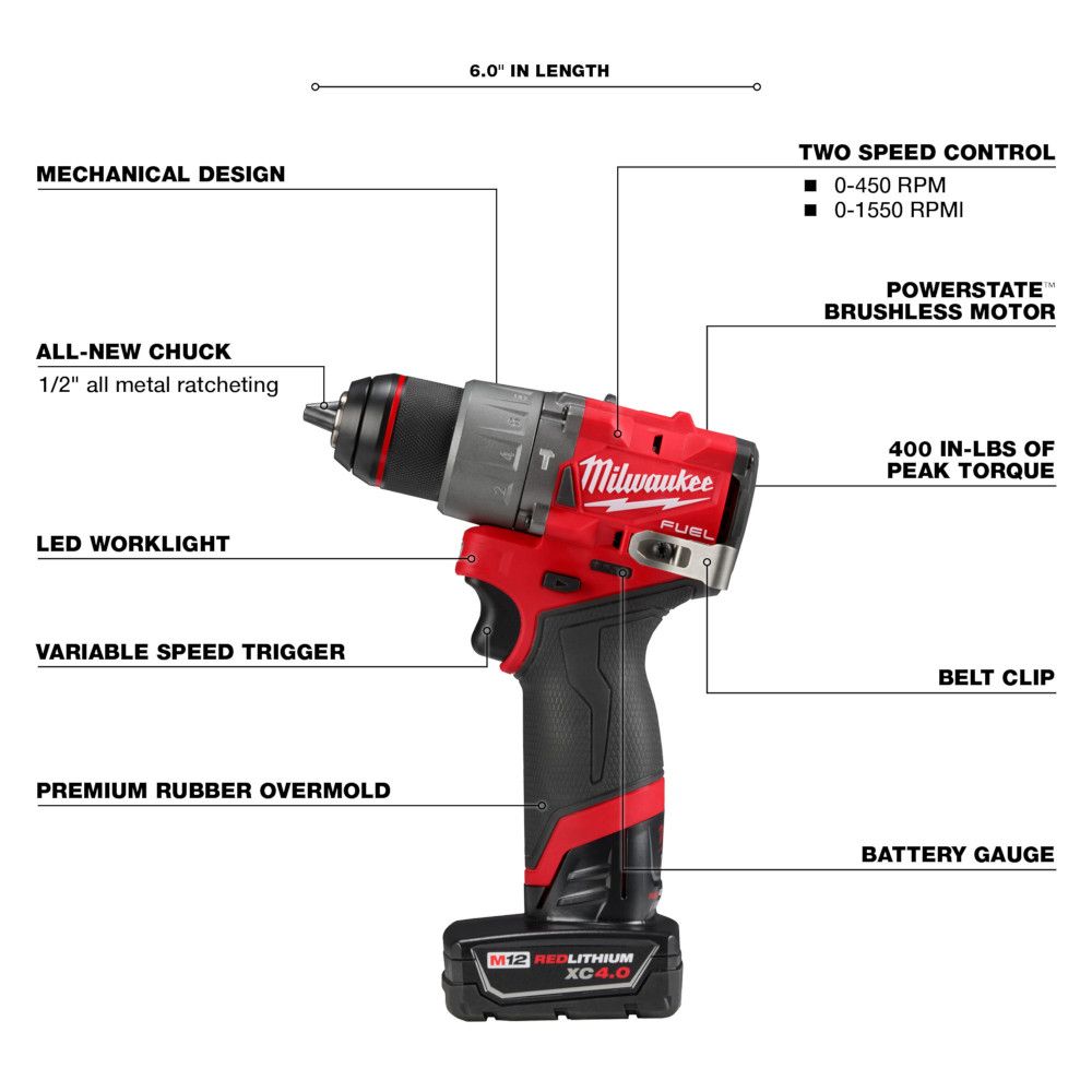 Milwaukee M12 FUEL 1/2" Hammer Drill/Driver