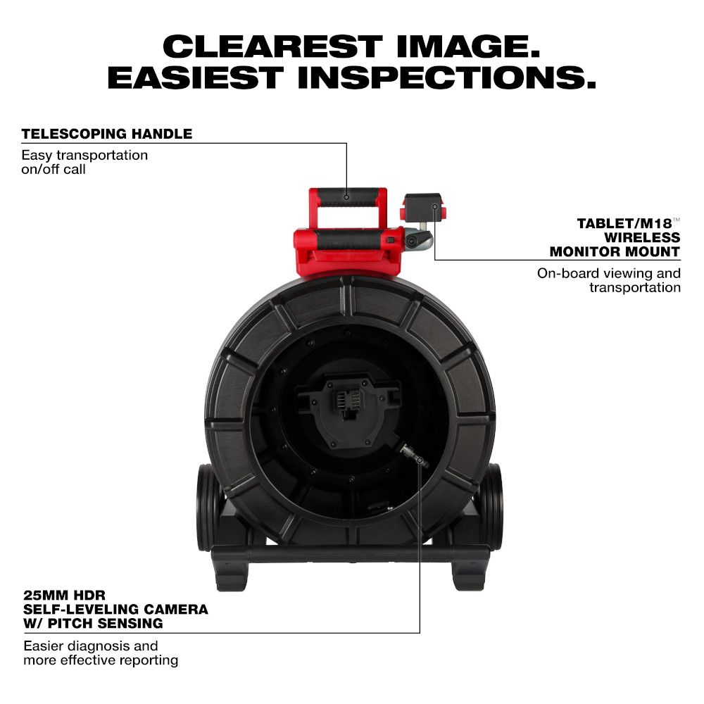 Milwaukee M18 200’ Mid-Stiff Modular Pipeline Inspection System - Kit