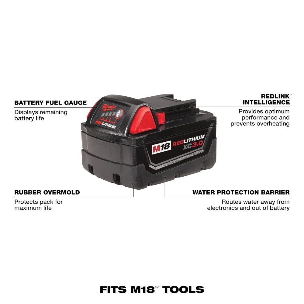 Milwaukee M18 REDLITHIUM XC 3.0 Extended Capacity Battery Pack