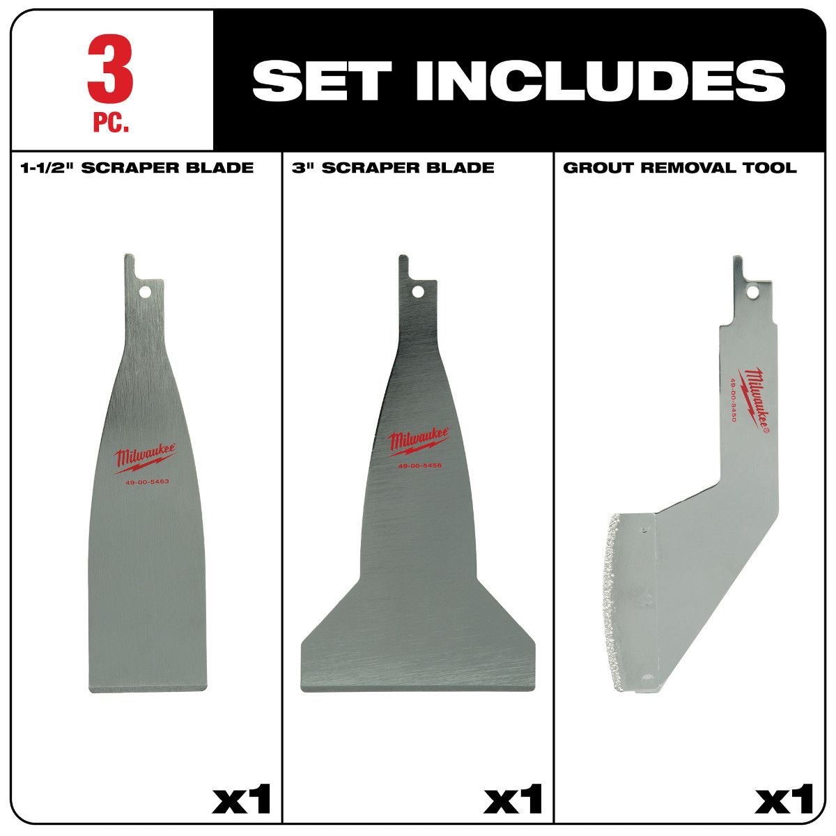 Milwaukee Material Removal Blade Set - 3 Piece