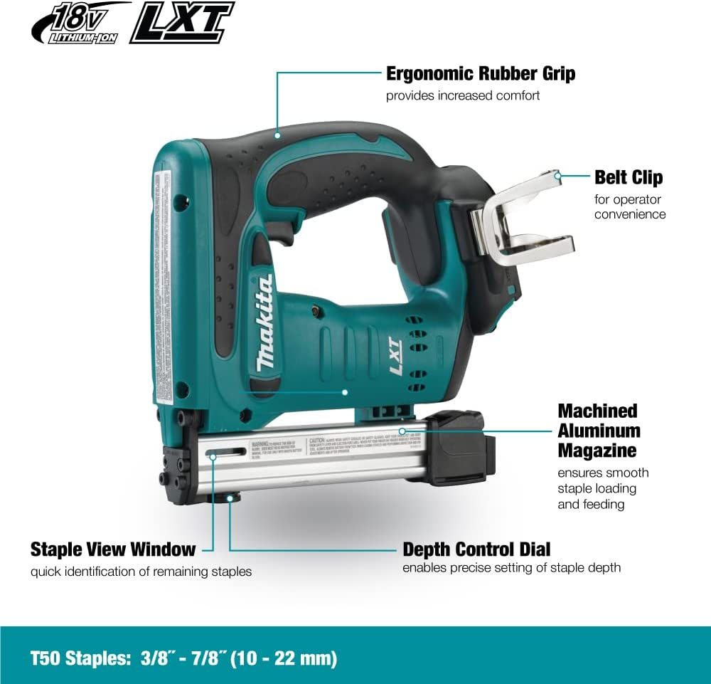 Makita 18 V Li-ion LXT T50 Stapler - Tool Only