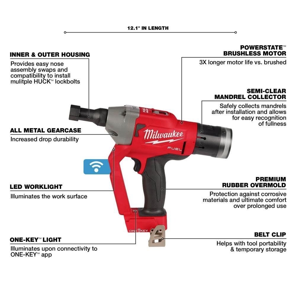 Milwaukee M18 FUEL 1/4" Lockbolt Tool with ONE-KEY