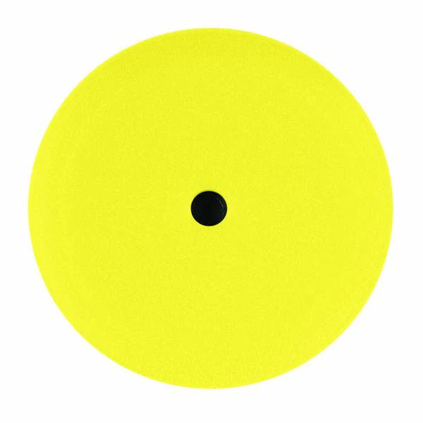 Buff & Shine 9" US Yellow Medium Cut/Polish Foam Grip Pad with Center Tee, Contour Edge