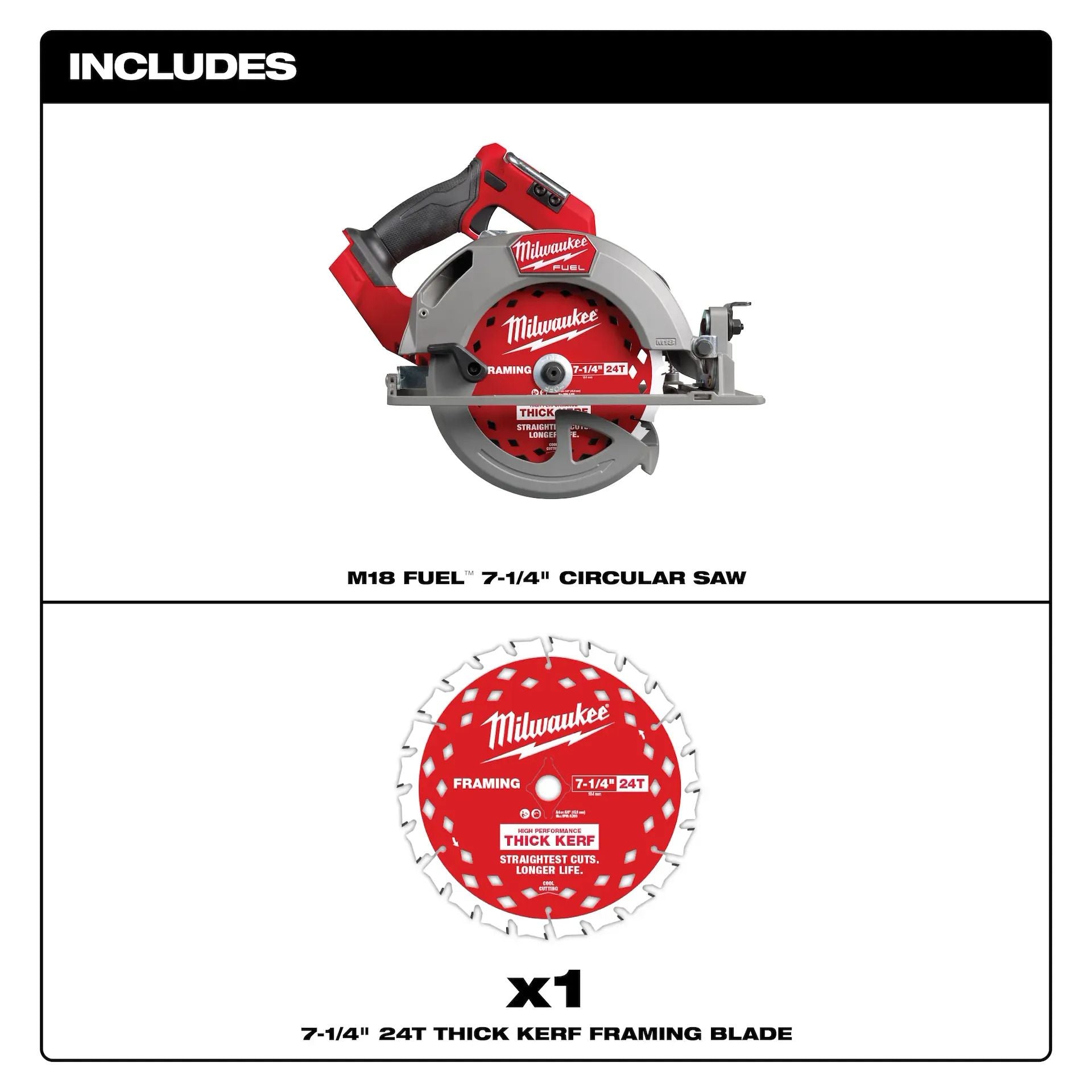 Milwaukee M18 FUEL 7-1/4” Circular Saw (Tool Only)