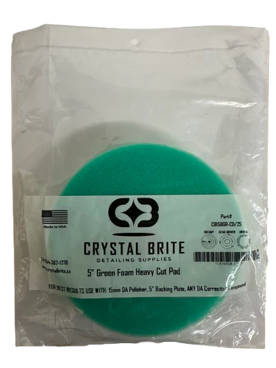 Tampon de coupe robuste en mousse verte Crystal Brite 5"