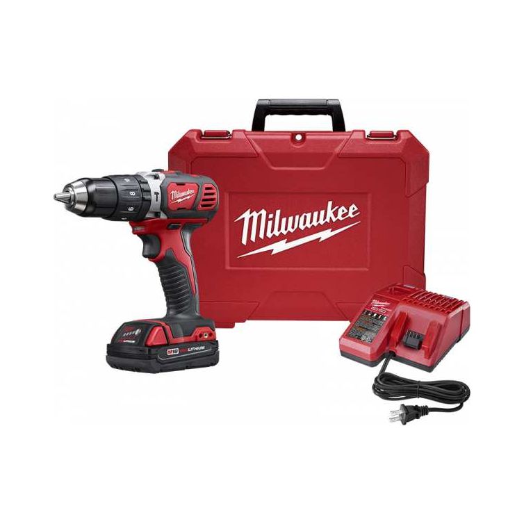 Milwaukee M18 Lithium-Ion Cordless Compact 1/2" Hammer Drill Driver Kit