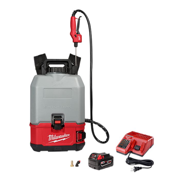 Milwaukee M18 18 Volt Lithium-Ion Cordless SWITCH TANK 4-Gallon Backpack Concrete Sprayer Kit