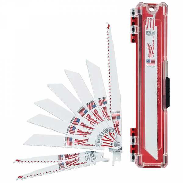 Milwaukee SAWZALL Wood and Metal Cutting Bi-Metal Reciprocating Saw Blade Set with 10 bonus blades