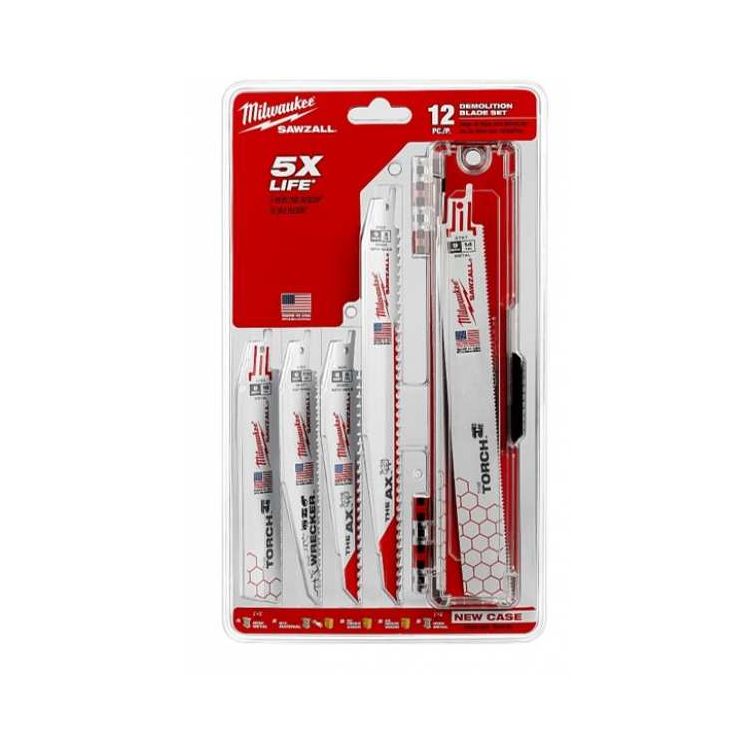 Milwaukee SAWZALL Demolition Reciprocating Saw Blade Set - 12 Piece