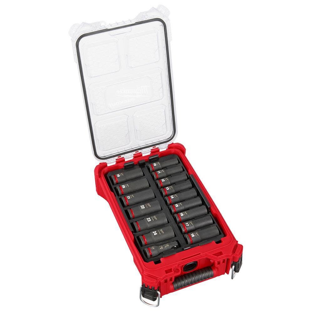 Milwaukee SHOCKWAVE 1/2" 16pc Impact Duty Socket Drive PACKOUT Set