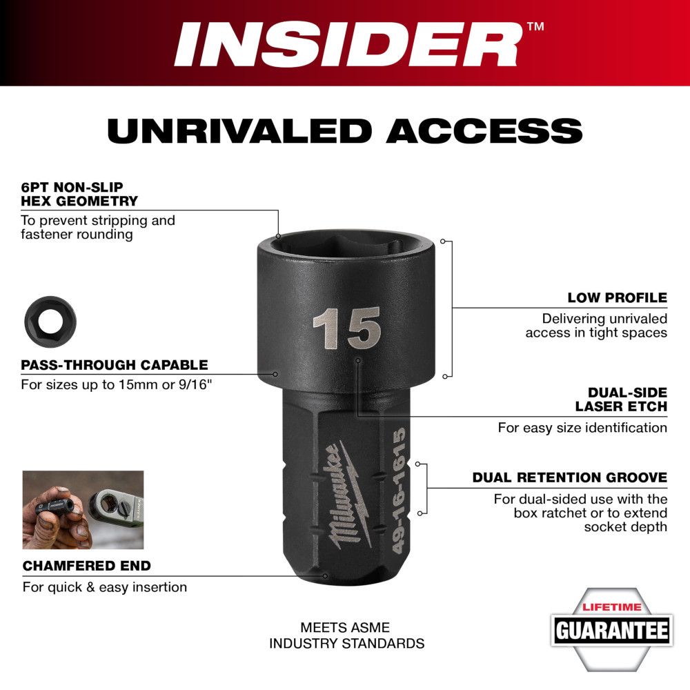 Milwaukee INSIDER Box Ratchet Socket SAE Set 8pc