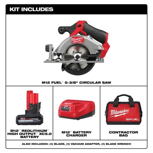 Milwaukee M12 FUEL 5-3/8” Circular Saw Kit