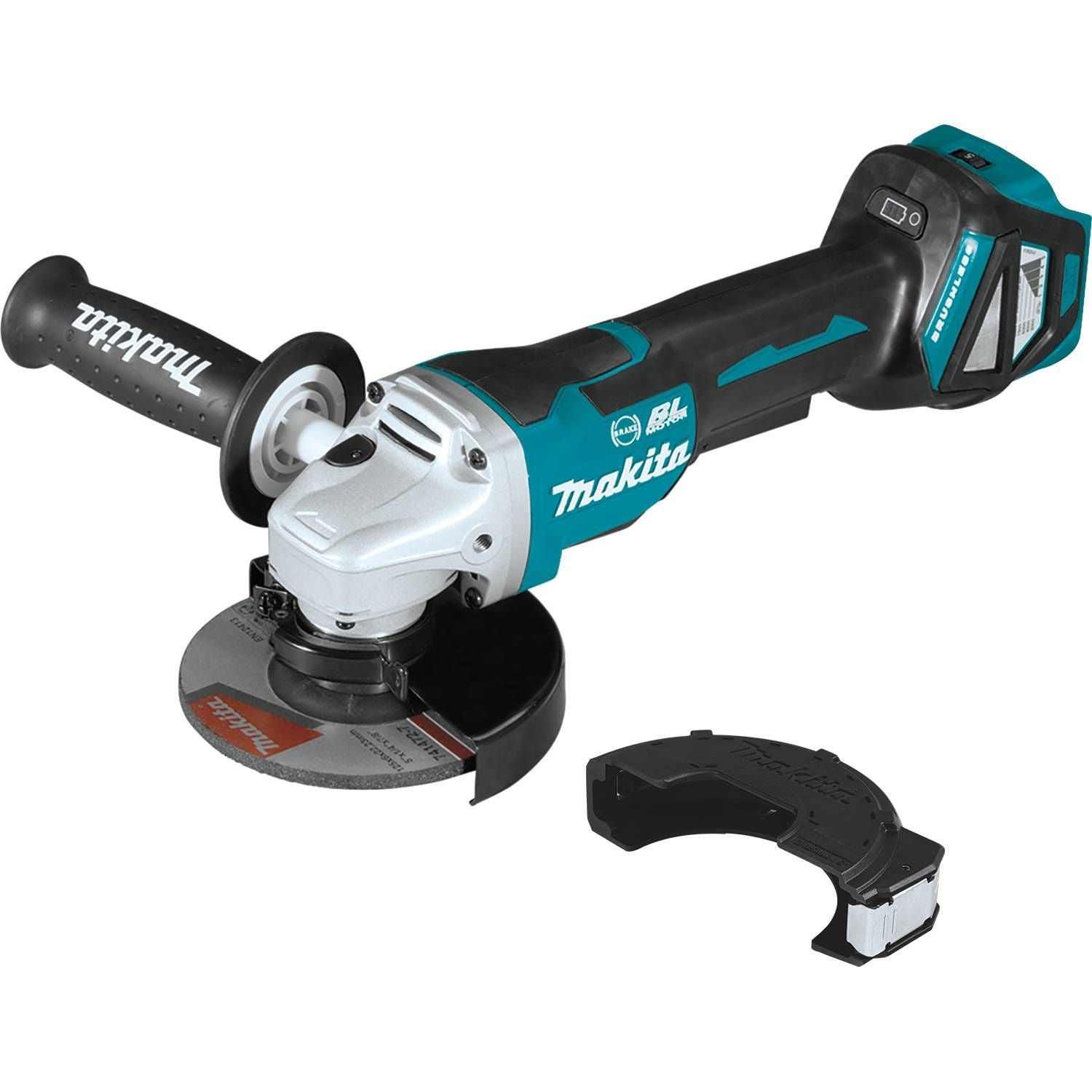 Makita 18V 5" Angle Grinder with Paddle Switch, Variable Speed, Electric Brake and Brushless Motor