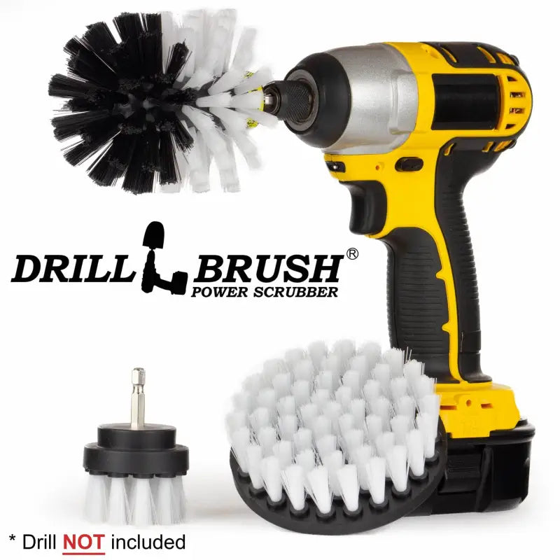 Drill Brush Accessory DRILL BRUSH KIT – WHITE (2″ROUND, 4″ FLAT, 4″ BULLET) ** DRILL NOT INCLUDED**