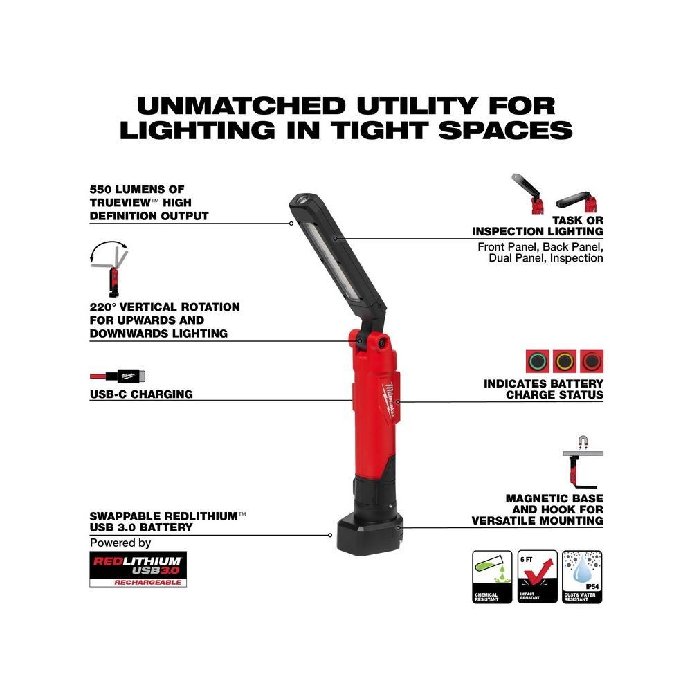 Milwaukee REDLITHIUM USB Stick Light w/ Magnet
