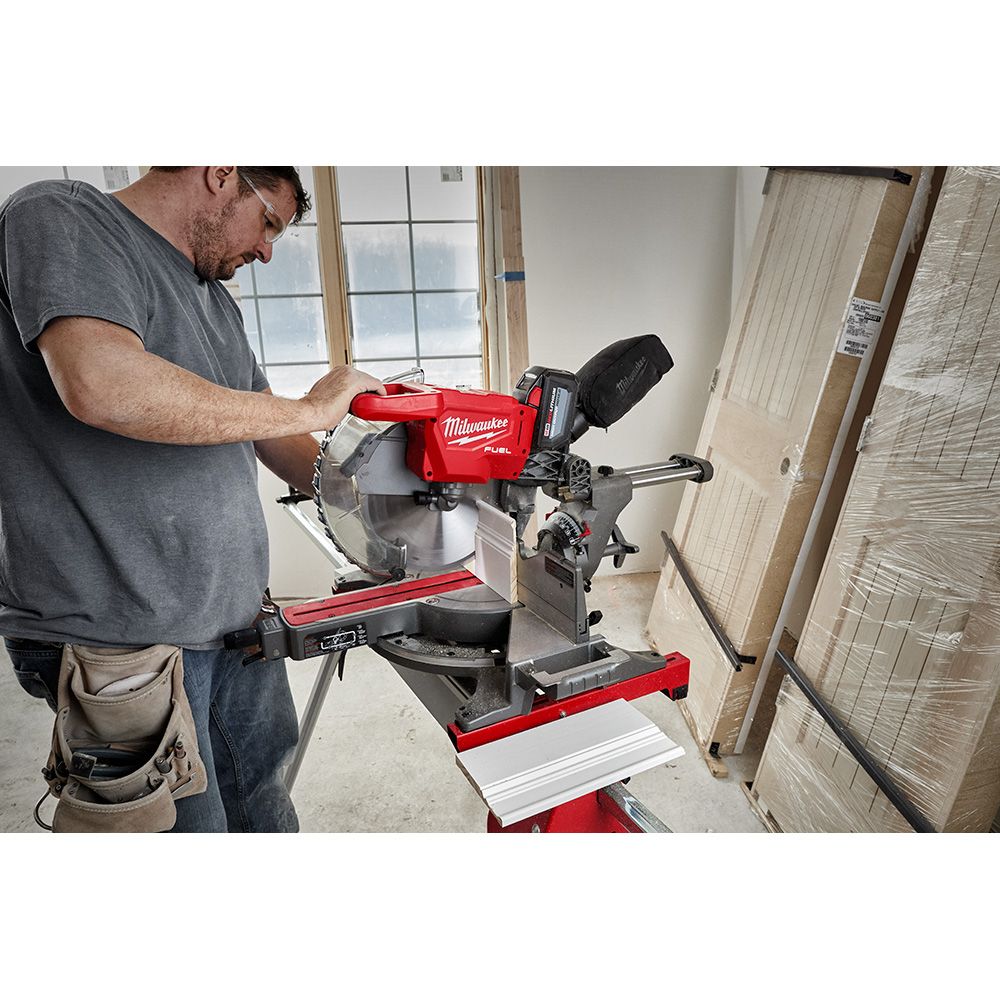Milwaukee M18 FUEL 18 Volt Lithium-Ion Brushless Cordless 12 in. Dual Bevel Sliding Compound Miter Saw - Tool Only