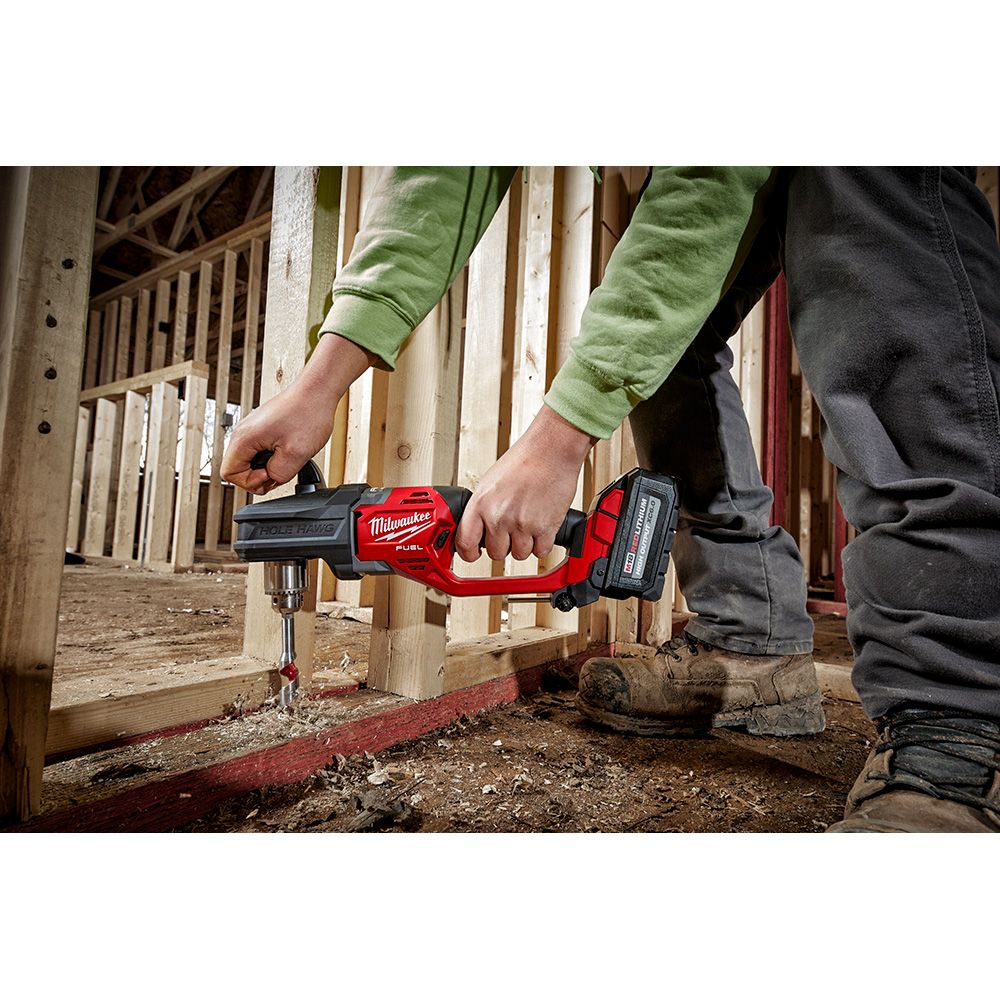 Milwaukee M18 FUEL 18 Volt Lithium-Ion Brushless Cordless Hole Hawg 1/2 in. Right Angle Drill - Tool Only
