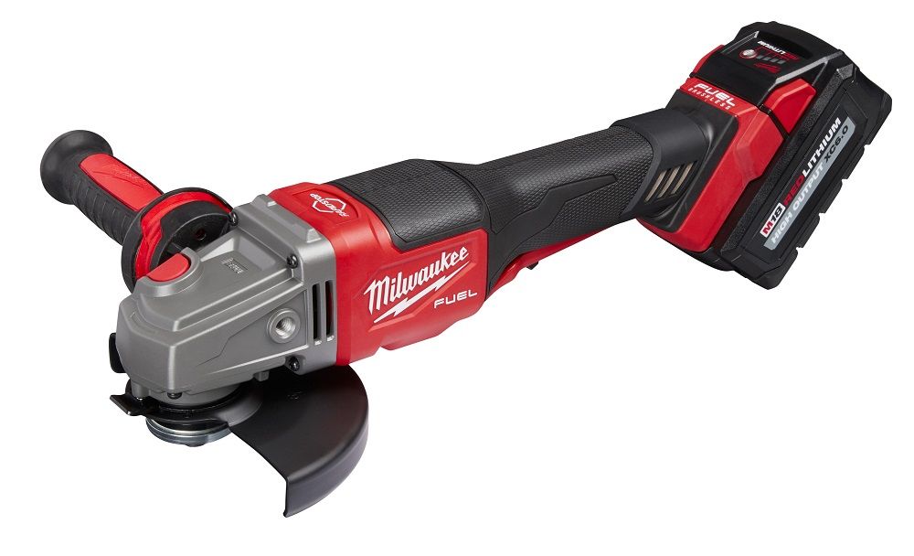 Milwaukee M18 FUEL 18 Volt Lithium-Ion Brushless Cordless 4-1/2 in.-6 in. No Lock Braking Grinder with Paddle Switch Two Battery