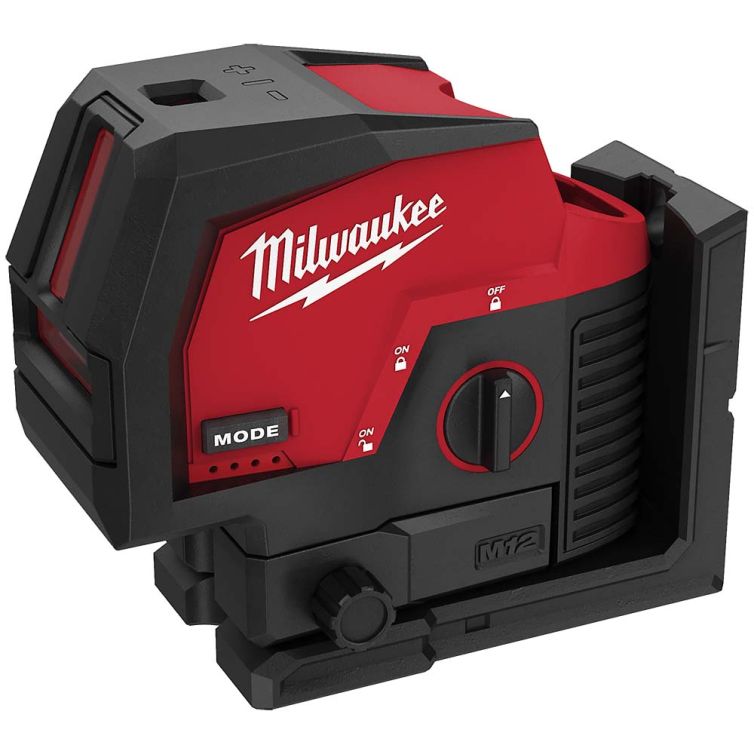 Milwaukee M12 12 Volt Lithium-Ion Cordless Green Cross Line and Plumb Points Laser - Tool Only