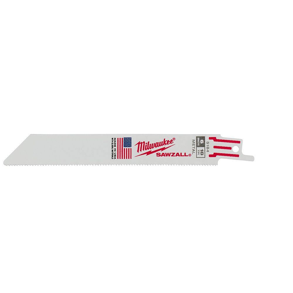 Milwaukee 6 in. 18TPI SAWZALL Blade - 5 Pack