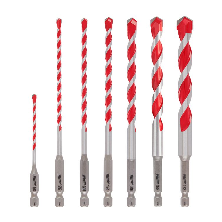 Milwaukee 7pc Large SHOCKWAVE Carbide Hammer Drill Bit K