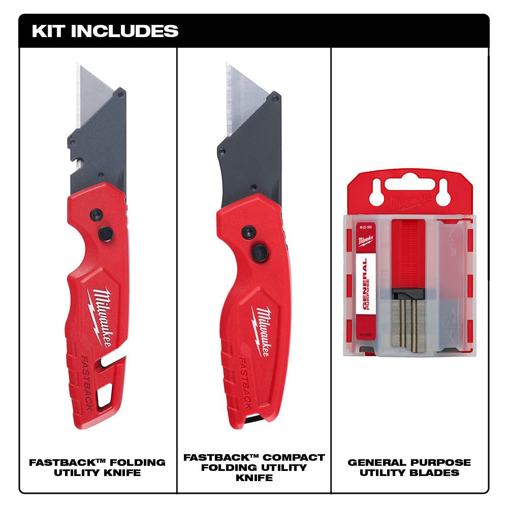 Milwaukee FASTBACK 2pk Folding Utility Knives Set