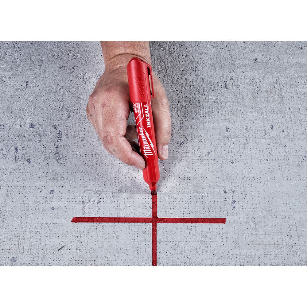 Milwaukee INKZALL Large Chisel Tip Red Marker
