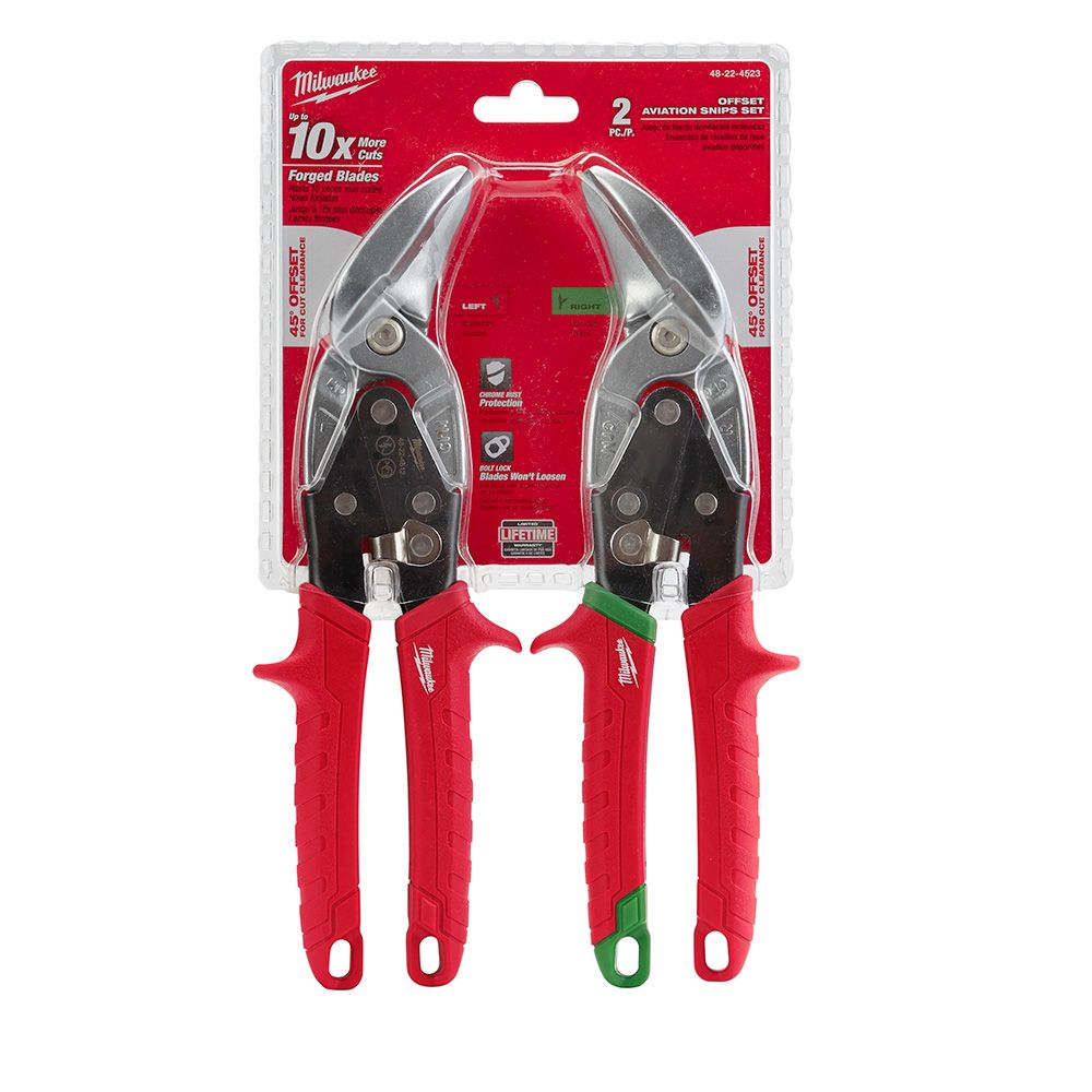 Milwaukee 2-Piece Offset Aviation Snip Set