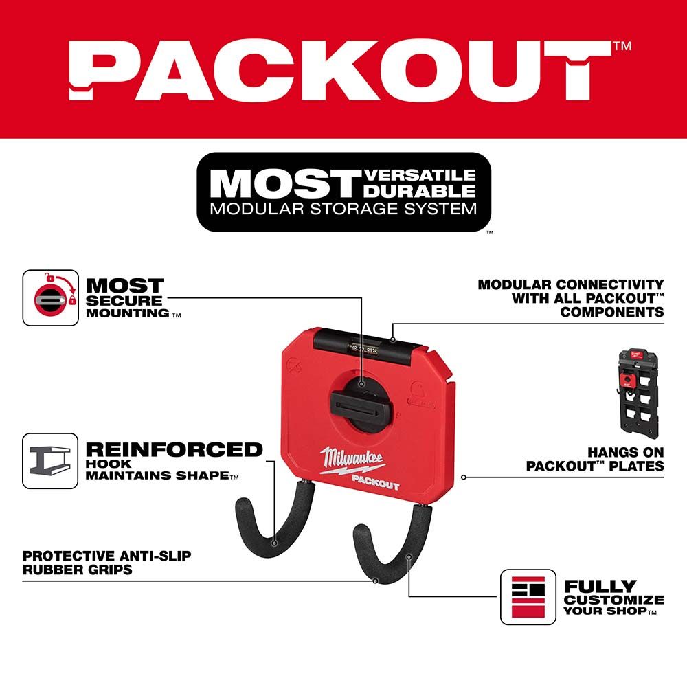 Milwaukee PACKOUT 3" Curved Hook
