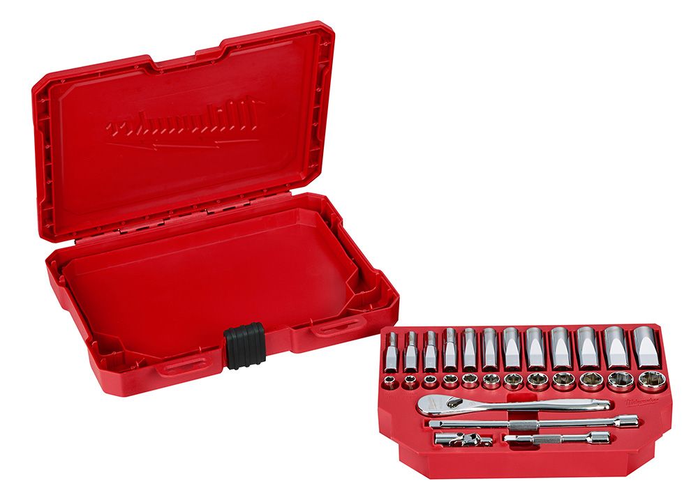 Milwaukee 1/4 in. Drive Ratchet & Socket Set - Metric - 28 Piece