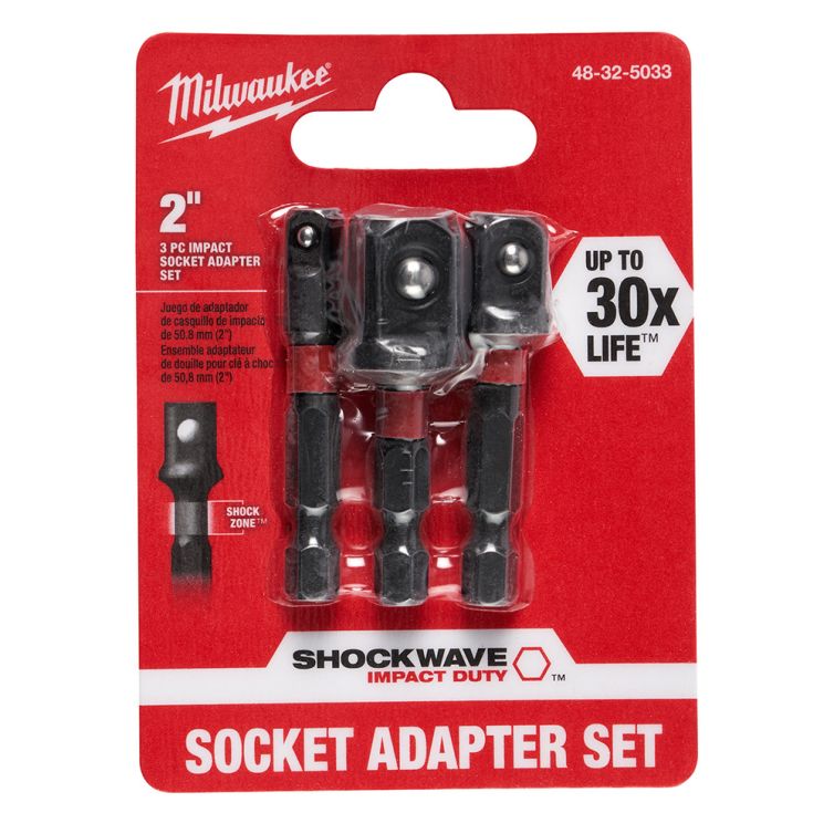 Milwaukee SHOCKWAVE Hex Shank Socket Adapter Set