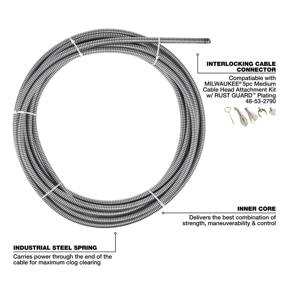 Milwaukee 3/8" x 75' Inner Core Cable