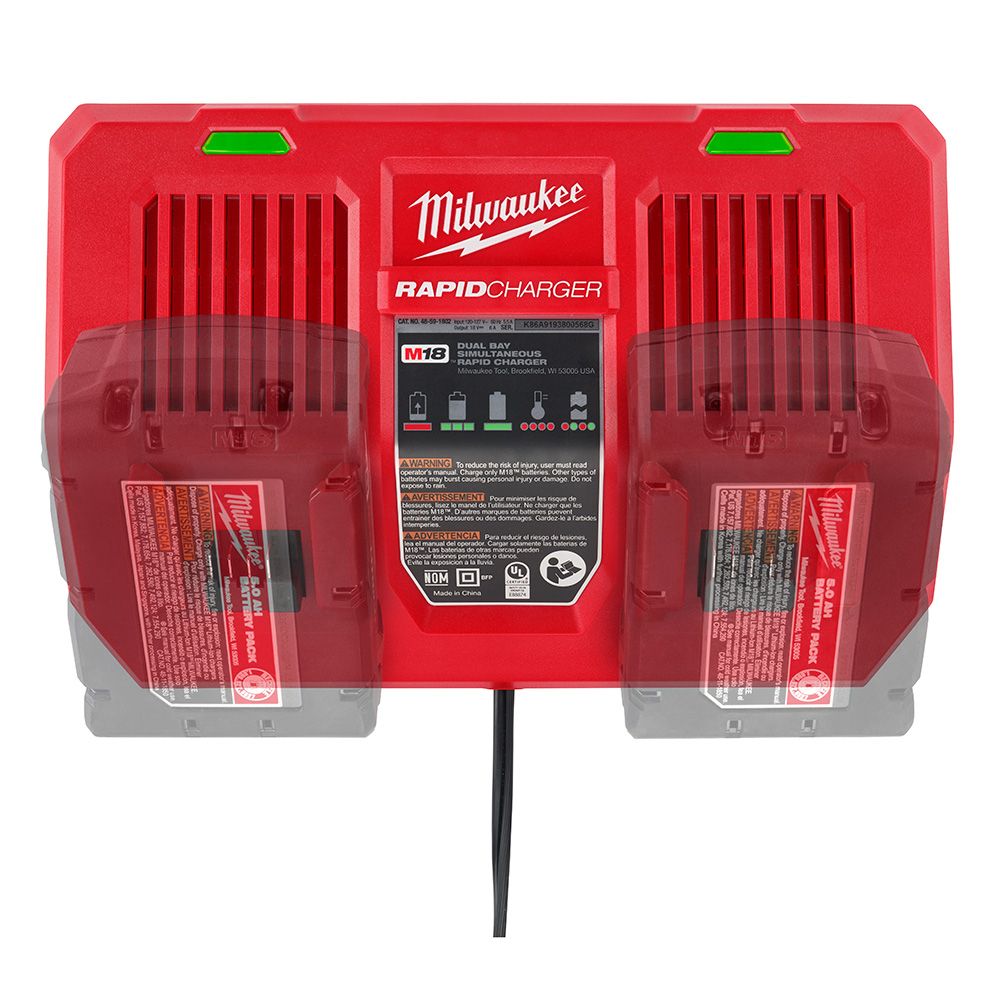 Milwaukee M18 18 Volt Dual Bay Simultaneous Rapid Charger